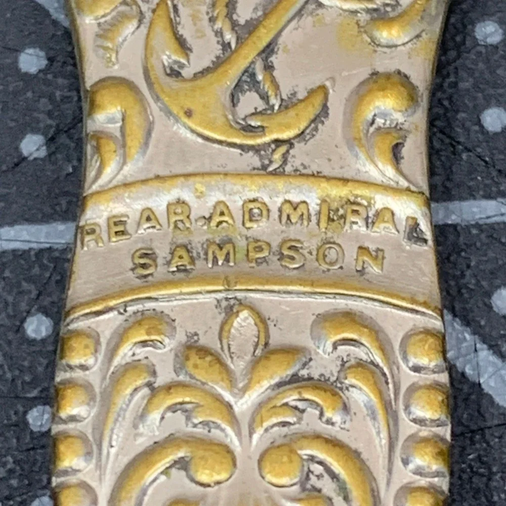 Antique Heroic Crew Merrimac Lt. Hobson Rear‎ Admiral Sampson Spoon